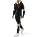 Mga Set sa Men Zipper Patchwork Hoodie Pants